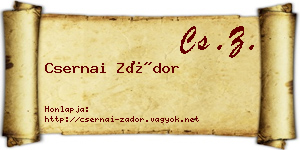 Csernai Zádor névjegykártya